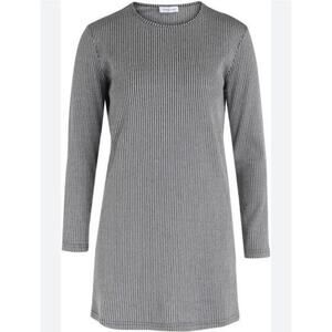 Anine Bing Moss Grey Ribbed Long Sleeve Dress sz M